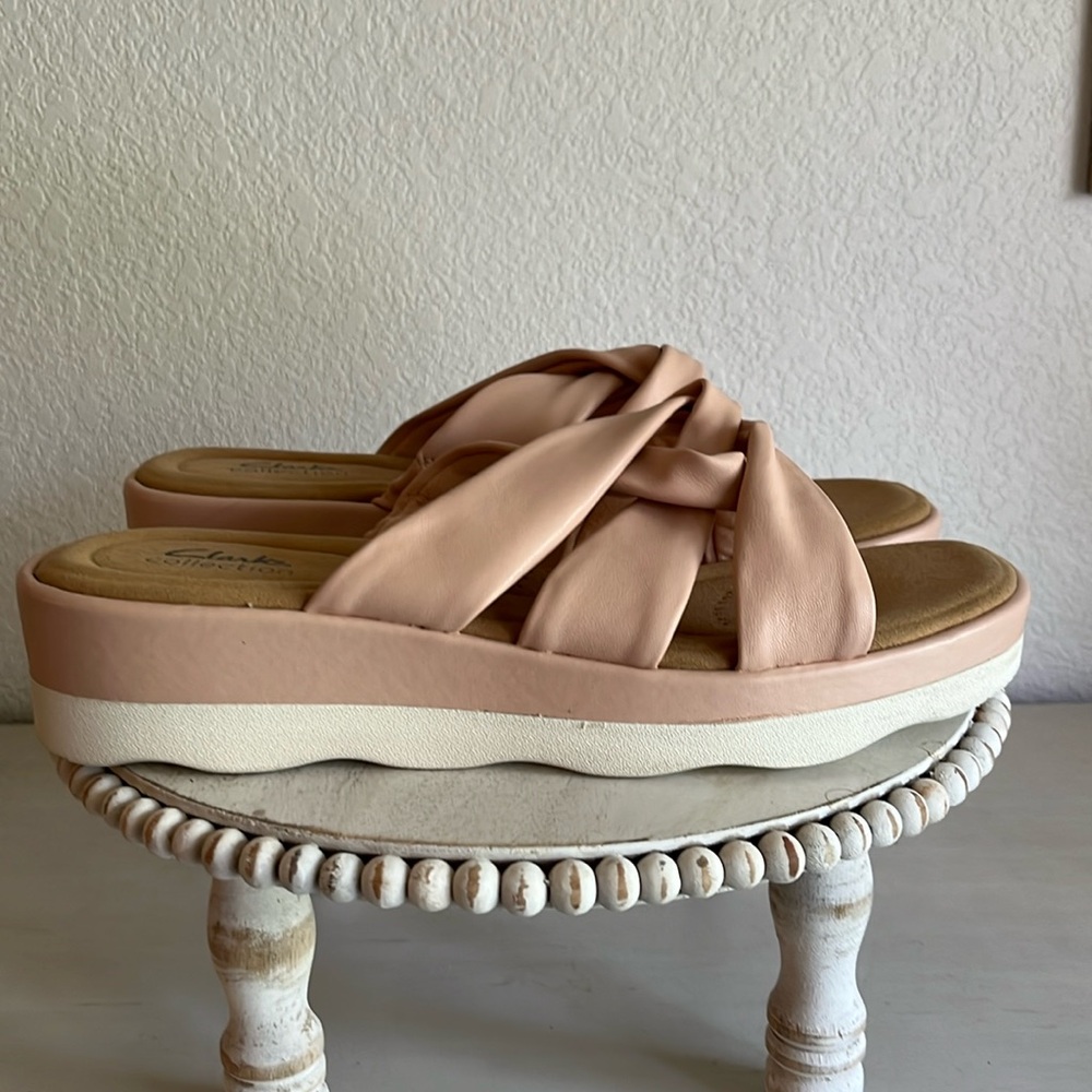Clarks Puffy Knottie Clara Charm slide pink size 11 NEW